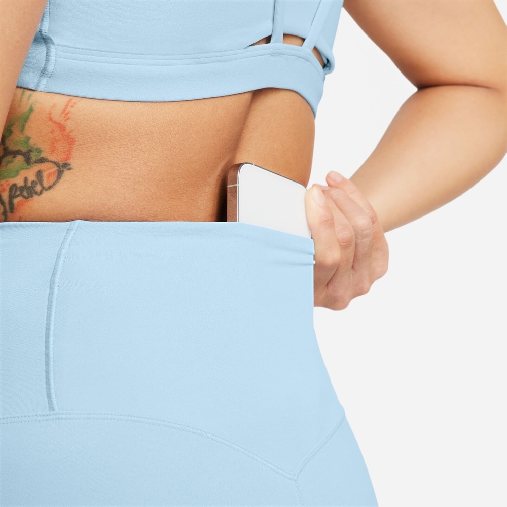 Nike Zenvy Women's XS Gentle-Support High-Waisted 8" Biker Shorts in Armory Blue - Picture 8 of 10
